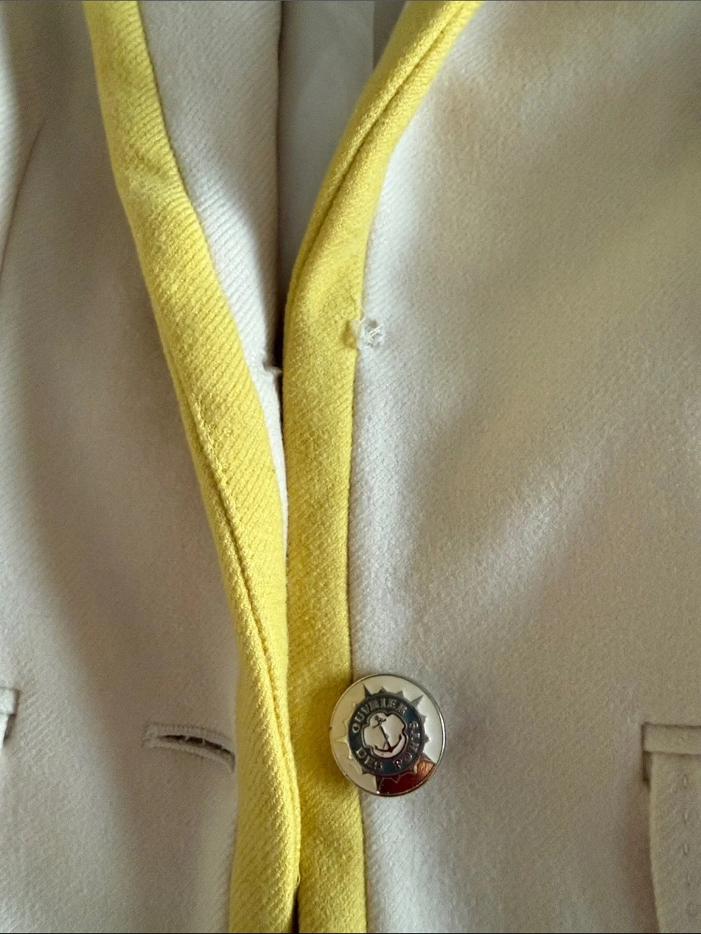 J. Crew Cream Blazer with Mustard Trim Size S